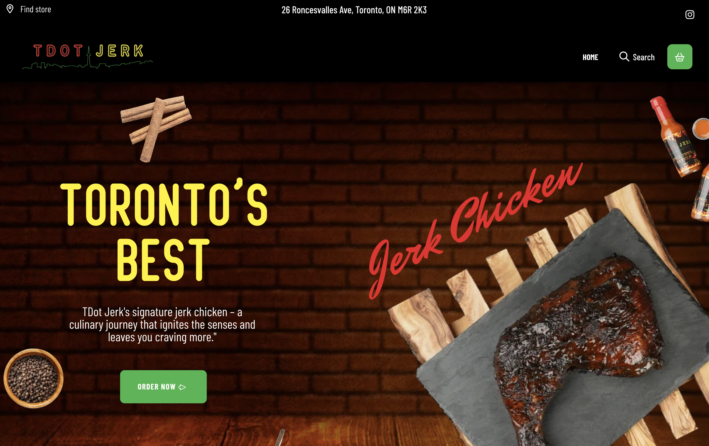 Tdot Jerk — Restaurant ordering website for Tdot Jerk located in Toronto, Canada.